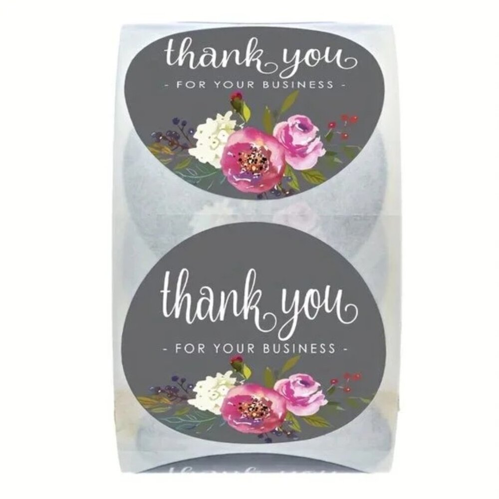 100 pcs 1" Inch Thank You for Supporting My Business Shipping Labels